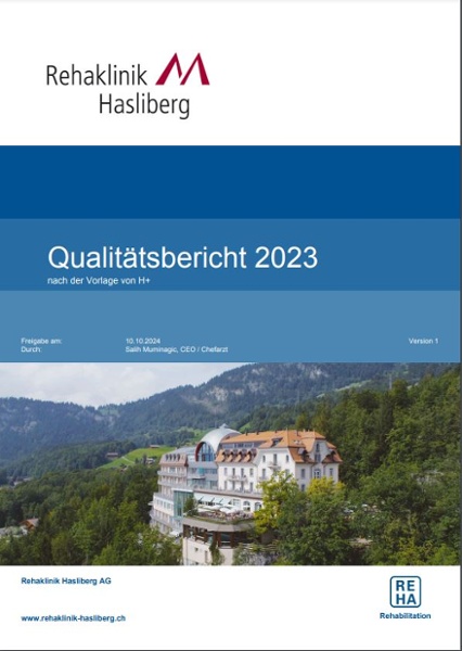 Qualitätsbericht H+ Rehaklinik Hasliberg 2023