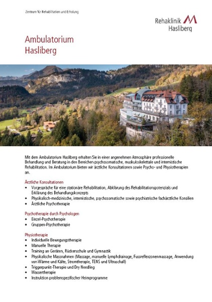 Flyer Ambulatorium Hasliberg