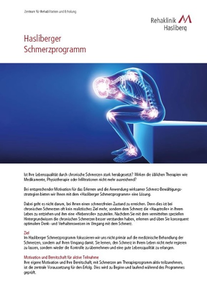 Flyer Hasliberger Schmerzprogramm